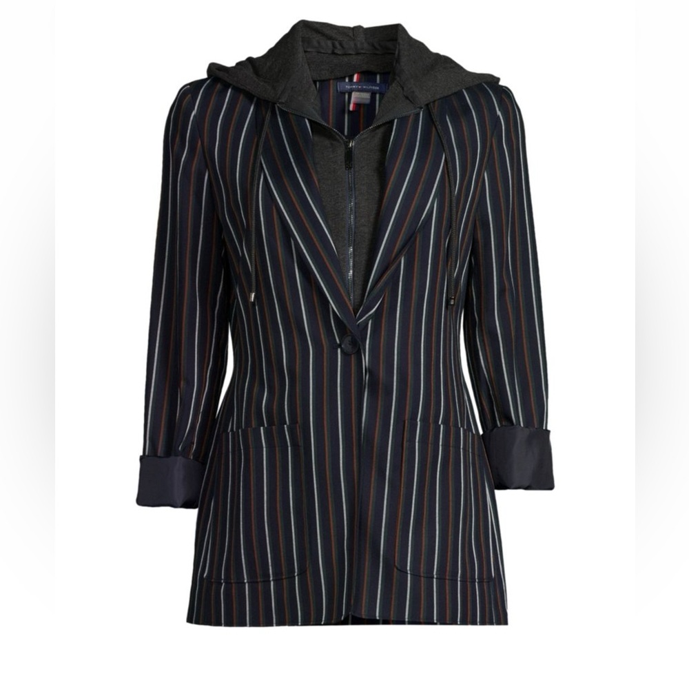 NWOT Tommy Hilfiger Striped Women's Jacket with removable insert and hood